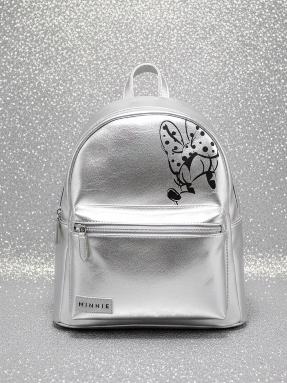 Danielle Nicole Disney Minnie Mouse Silver Metallic Mini Backpack